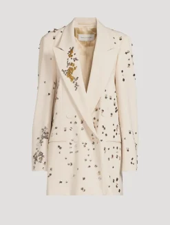 Blink Embellished Double-Breasted Wool Blazer