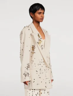 Blink Embellished Double-Breasted Wool Blazer