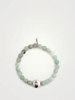 Bohème Faceted Aquamarine And Sterling Silver Bracelet With White Topaz