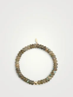 Bohème 14K Gold Labradorite Rondelle Beaded Bracelet