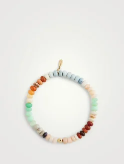 Bohème 14K Gold Multicolour Opal Rondelle Beaded Bracelet