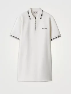 Bonded Piqué And Technical Jersey Dress