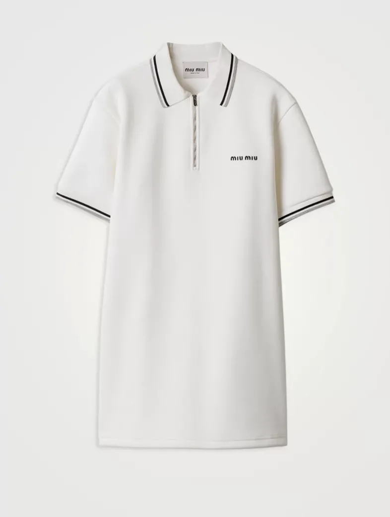 Bonded Piqué And Technical Jersey Dress