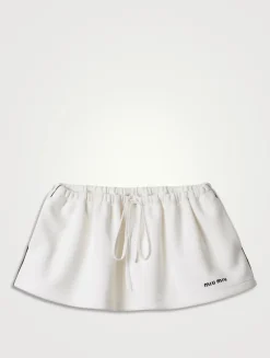 Bonded Piqué And Technical Jersey Miniskirt