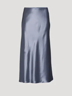 Boshan Satin Midi Skirt
