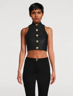 Bouclé Baroque Crop Top