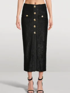Bouclé Baroque Jacquard Pencil Skirt