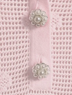 Bow Jacquard Crochet Mini Dress