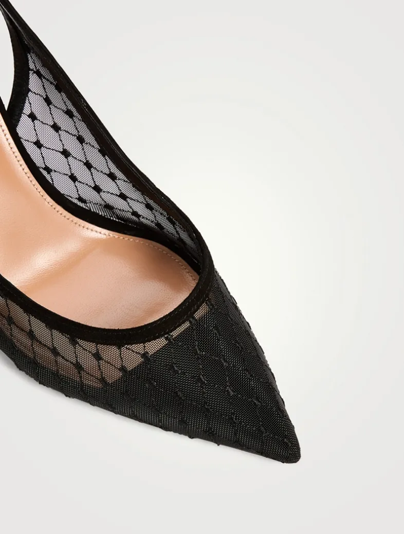 Bow Tie Suede Mesh Pumps