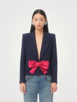 Bow-Trimmed Blazer