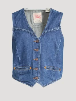 Braided Denim Vest