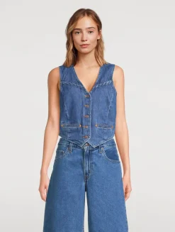 Braided Denim Vest