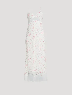 Bristelle Lace-Trimmed Slip Dress In Floral Print