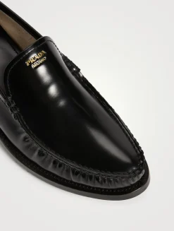 Brushed Leather Loafers