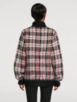 Brushed Plaid Turtleneck Sweater