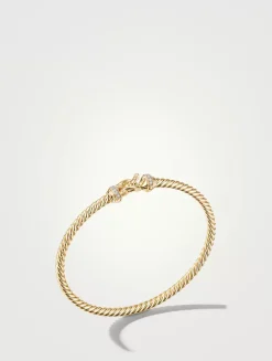 Buckle Bracelet In 18k Yellow Gold With Pavé Diamonds