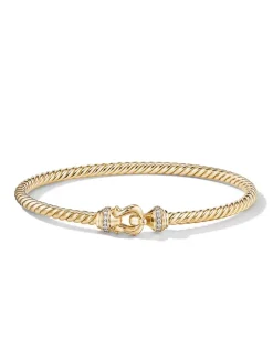 Buckle Bracelet In 18k Yellow Gold With Pavé Diamonds