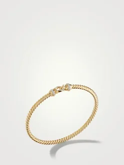 Buckle Bracelet In 18k Yellow Gold With Pavé Diamonds