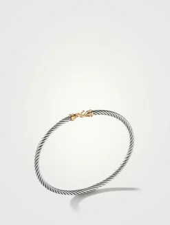 Buckle Bracelet In Sterling Silver With 18k Yellow Gold