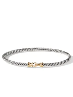 Buckle Bracelet In Sterling Silver With 18k Yellow Gold