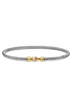 Buckle Bracelet In Sterling Silver With 18k Yellow Gold