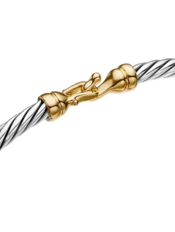 Buckle Bracelet In Sterling Silver With 18k Yellow Gold