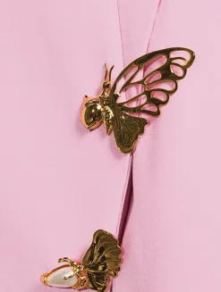 Butterfly-Embellished Midi Dress