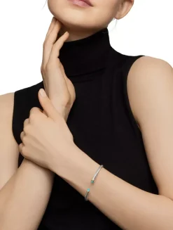 Cable Classics Bracelet In Sterling Silver With Turquoise And 18k Yellow Gold