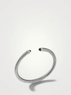 Cable Classics Bracelet In Sterling Silver With Black Onyx And Pavé Diamonds