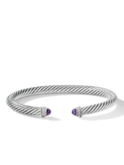 Cable Classics Bracelet In Sterling Silver With Pearls And Pavé Diamonds