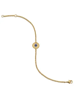Cable Collectibles® Evil Eye Bracelet In 18k Yellow Gold With Pavé Sapphires And Diamonds, 2mm