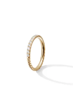 Cable Collectibles® Stack Ring In 18k Yellow Gold With Pavé Diamonds