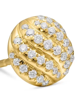 Cable Collectibles® Stud Earrings In 18k Yellow Gold With Diamonds, 8mm