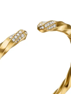 Cable Edge® Bracelet In 18k Yellow Gold With Diamonds, 5.5mm