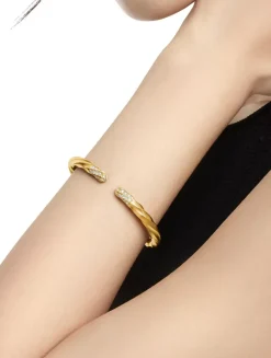 Cable Edge® Bracelet In 18k Yellow Gold With Diamonds, 5.5mm