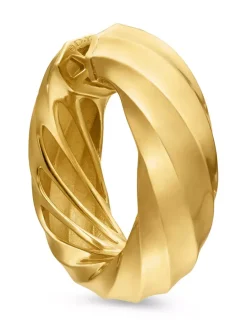 Cable Edge® Hoop Earrings In 18k Yellow Gold, 28.9mm