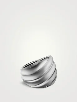 Cable Edge® Saddle Ring In Sterling Silver