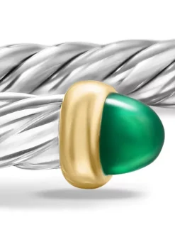 Cable Flex Bracelet In Sterling Silver With 14k Yellow Gold, 4mm