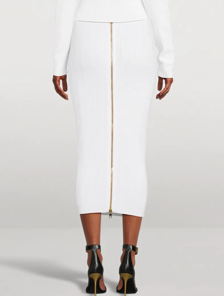 Cable-Knit Pencil Skirt