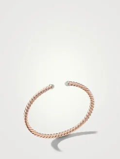 Cablespira® Bracelet In 18k Rose Gold With Pavé Diamonds