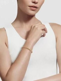 Cablespira® Station Bracelet In 18k Yellow Gold With Pavé Diamonds