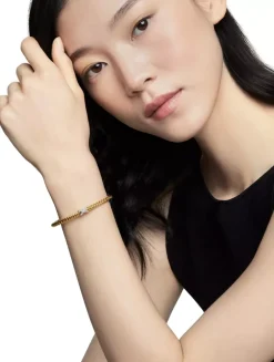 Cablespira® X Station Bracelet In 18k Yellow Gold With Pavé Diamonds