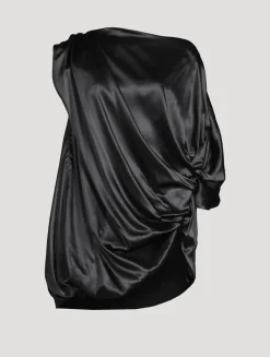 Calant Draped Satin Blouse