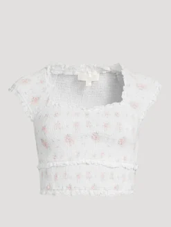 Cambron Smocked Top In Floral Print