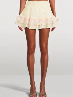 Camellia Tiered Mini Skirt In Floral Print