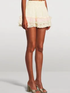 Camellia Tiered Mini Skirt In Floral Print