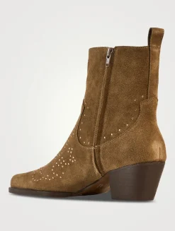 Cameron Embellished Suede Western Boots