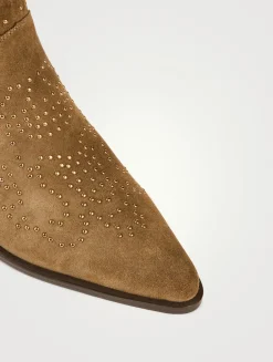 Cameron Embellished Suede Western Boots