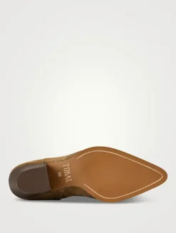 Cameron Embellished Suede Western Boots