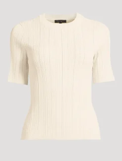 Camryn Pointelle Knit T-Shirt